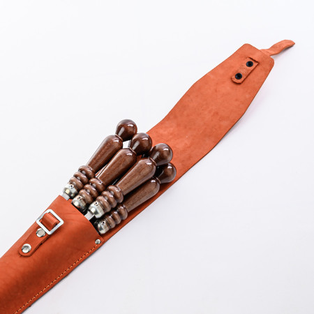 A set of skewers 670*12*3 mm in an orange leather case в Архангельске